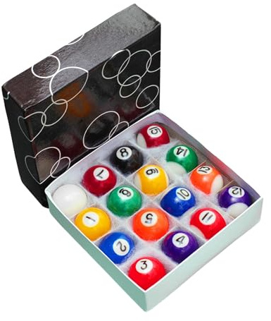 SunsoilGiant Juego de 16 Bolas de Billar Pequeñas, Minijuego de Bolas de Billar, Accesorios para de Billar Pequeñas para Salas de Juegos, Ocio Y Deportes en, 44MM