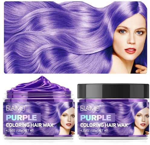 Cera Colorante Capelli Temporanea,Wax Capelli Colorata Lavabile per Uomo e Donna,Cera Styling Capelli con Colore Istantaneo,Facile da Applicare e Lavare,per Feste Cosplay Carnevale Halloween (Viola)