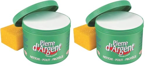 Pierre d'Argent 800g - Pierre blanche naturelle de nettoyage (Lot de 2)