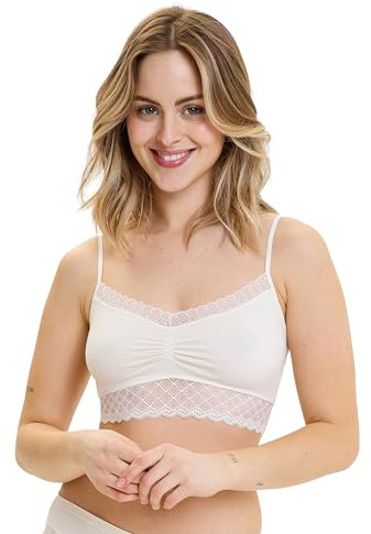 Billet Doux, Soutien Gorge Brassière sans Armature, pour Femmes, Modèle Zen Dentelle 56SAA20, Écru (Craie Gau), 42-44