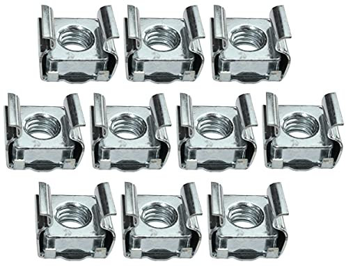 AERZETIX - Juego de 10 tuercas enjauladas cuadradas - M6 - en acero al carbono galvanizado - para chapa - fijación de pared - C49675