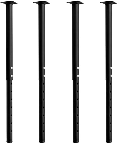 Jahof Adjustable Table Leg 55-90cm, Ø42/38 mm (4, Black)