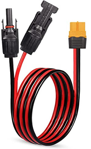 YAODHAOD Solar Panel Cable Conector,XT60 DC7909 DC8020 50A Conector para placa solar Compatibilidad ecoflow centrales eléctricas portátiles generadores solares (3mm², XT60 60CM)