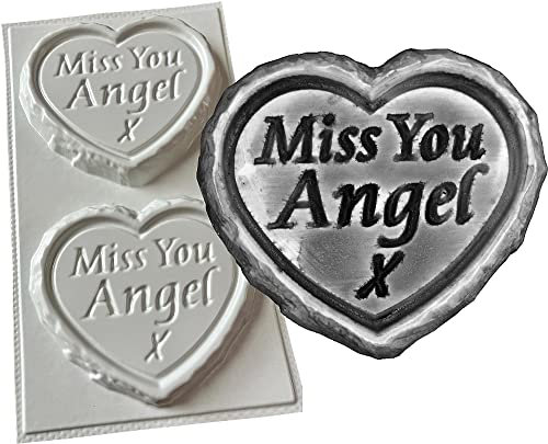 Angel Miss You Small Concrete Moulds Grave Markers Memorial Stones Hearts