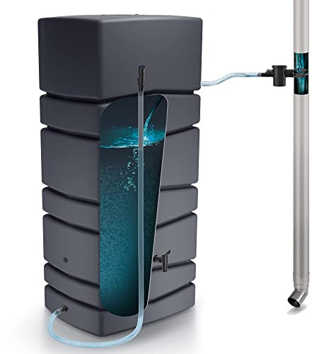 Prosperplast Aqua Tower 650L Water Capture Barrel 775 x 573 x 1650 mm Anthracite + Accessory Set
