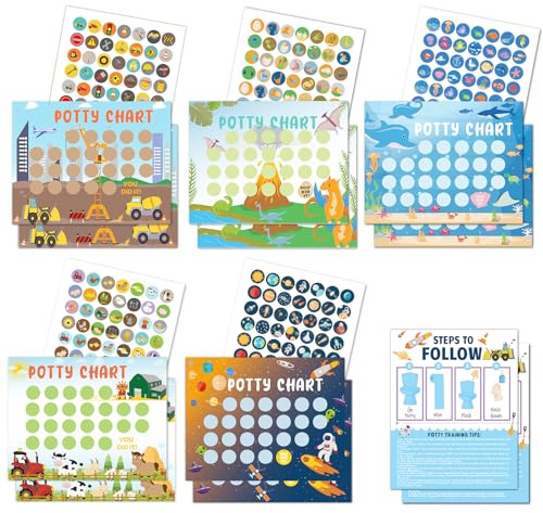 Potty Training Reward Chart for Toddler with 315 PCS Potty Training Stickers 17 PCS Potty Chart for Boys Reward Stickers for Kids Toilet Training Reward Chart (Multicolor for boy)