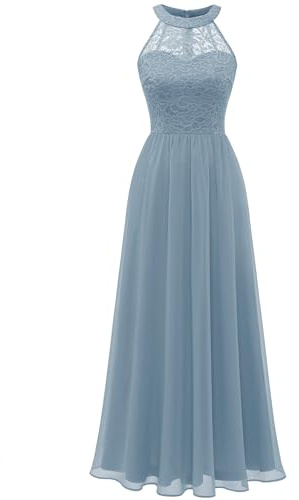 Wedtrend Vestido Largo de Dama de Honor Vestido Boda Fiesta Encaje y Gasa Elegante