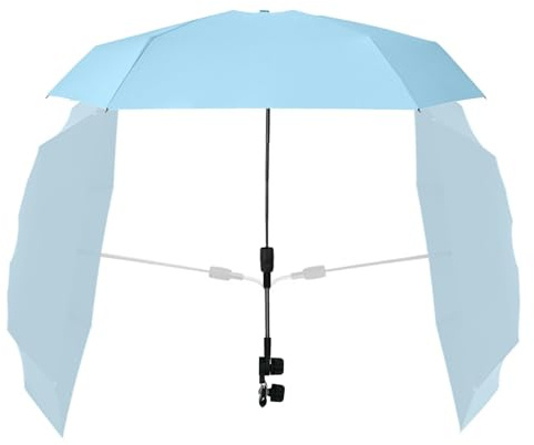 Acunny Paraguas para cochecito de bebé, paraguas con clip para silla | Parasol ajustable con pinza de 360° para cochecito, protección UV UPF 50+, sombrilla para cochecito, sombrilla para cochecito,