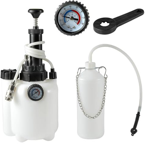 RUICUBEI Bremsenentlüftungsgerät, manuell, Bremsenentlüftung, 3 l, Bremsenentlüftungs-Set, Betriebsdruck von 10 – 70 PSI, europäisches Kfz-Werkzeug
