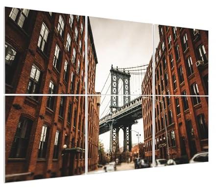 Olanglab Art Acoustic Panels, 72 x48 Sound Absorbing Panels 6 Pack, Sound proofing Wall Panels for Home Studio, Office, Theater (Manhattan Bridge)