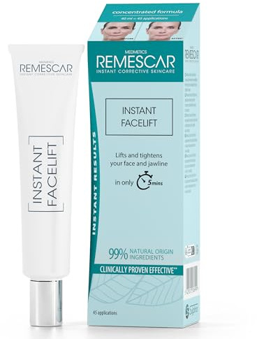 Remescar Crema Lifting Istantaneo Viso 40ml – Fino a 45 Applicazioni – Rassoda e Solleva Viso e Contorno Mascella in 5 Minuti