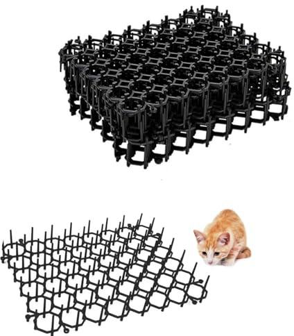 BOBOZHONG Repelente de Gatos,6 Piezas Pinchos Anti Gatos,Alfombrilla para Gatos Alfombra Repelente,Auyentar Adecuado para Interior Exterior Césped Jardín Protección de Planta,20 x 15 cm