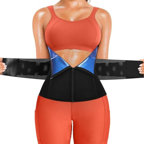 XFSRG Waist Trainer Damen Bauchweggürtel Korsett mit Reißverschluss Sport Body Shaper Sauna Schwitzgürtel zum Abnehmen Taillenformer Fitness Gürtel (S)