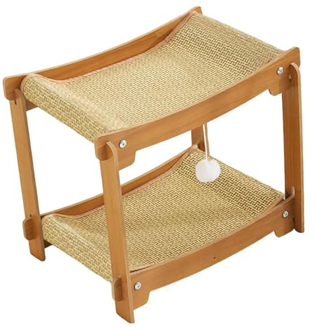 Cat Scratching Bed Double Layer Scratching Board Toy, Breathable Stable Furniture Protector, Cozy Cat Sleeping Place and Playtime Toy for Cats- Style A
