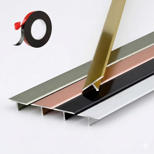 Tira De Umbral De Aluminio En T, Perfil De Remate Metálico Robusto Para Suelos, Junta De Dilatación Para Parquet Y Cerámica, 270cm Acabado Profesional Resistente Al Desgaste(White,3pcs*90 * 5cm)