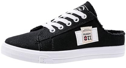 Mules et Sabots Femme Toile Dos Nu Baskets et Chaussures de Sport Mode Sabot Femme Confortable Ete Pantoufles Orthopedique Antidérapant Chaussures Confort Chic Chaussons Plates Chaussure Orthopédique