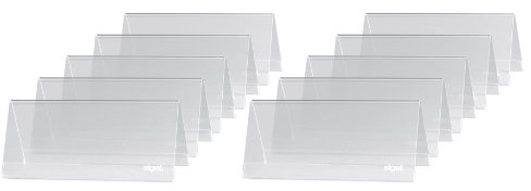 SIGEL Ta138 Lot de 10 Présentoirs Chevalets de Table, 9,5 X 4,2 X 4,5 cm, Transparent | TA138, lot de 10, chevalet de table, transparent
