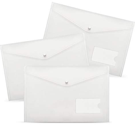 Dokumententaschen A4-20 Stück A4 Dokumententasche Sichttaschen für Dokument Speicherung mit druckknopf und Tasche (A4)