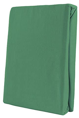 Leonado Vicent - Classic Spannbettlaken Bettlaken 100% Baumwolle Jersey Spannbetttuch in vielen Farben & Größen, Maße Spannbettlaken:120 x 200 cm - 130 x 200 cm, Farbe Spannbettlaken:Grün