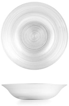 H&H Set 6 Piatti Fondi Circle In Vetro Cm 22,5