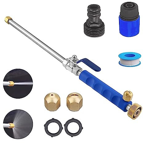 Jet Hochdruck-Hochdruckreiniger, Hochdruckschlauch Düsen-Hochdruckreiniger Stab Ausziehbares Gartenschlauchende, Hochdruck Hochdruckreiniger Sprühlanze mit 2 Jet Nozzles (Blau)