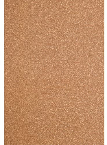 Florence Cartoncino glitterato, formato A4, color rame, 5 fogli di carta per scrapbooking, per realizzare biglietti e altri lavori con la carta, 250 g/m²