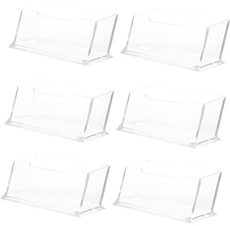 STOBOK 6stücke Klaren Kunststoff Visitenkartenhalter Desktop Kartenständer Visitenkartenbox Karten-organizer Visitenkarten-display-box Für Büro