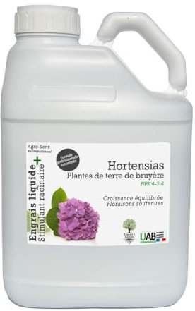 Agro Sens Nutri Hortensias - Engrais Liquide pour hortensias - 5 litres (2500 litres de préparation)