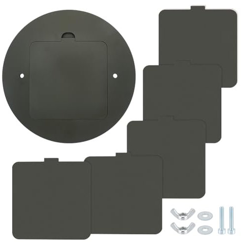 BENECREAT 30cm Durchmesser Schwarz Töpferscheibe Fledermäuse mit 6pcs Quadratische Innere Fledermäuse, Pre gebohrt Runde Ton Werfen Fledermäuse für Töpfer Ton Künstler Spinnen Ton, 9mm dick