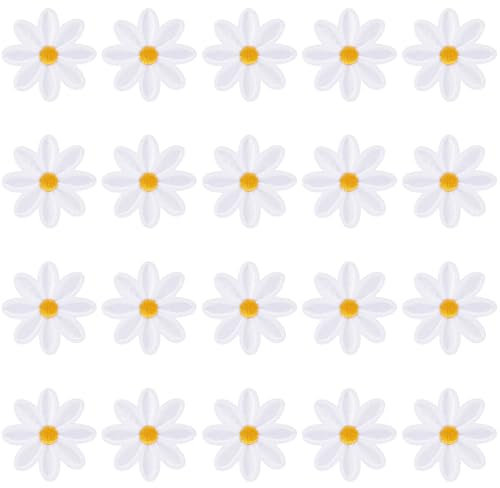 20 Stück Gänseblümchen Patches zum Aufbügeln Patches zum Aufbügeln für Jeans Jacken Handtaschen Basteln