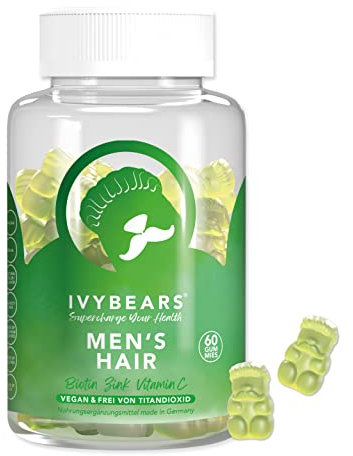 Klinisch Haarwachstum beschleunigen mit Biotin hochdosiert & Zink hochdosiert - Anti-Shedding - Vitamin C, Zink & Vitamin B-Komplex hochdosiert - für gesunde Haare - IVYBEARS® - 60 Stück, 1 Monat
