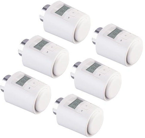 revolt Thermostatventil: 6er-Set Programmierbares Universal-Heizkörper-Thermostat, Display (Energiespar Heizkörperthermostat, Heizkörperthermostat automatisch, programmierbar)