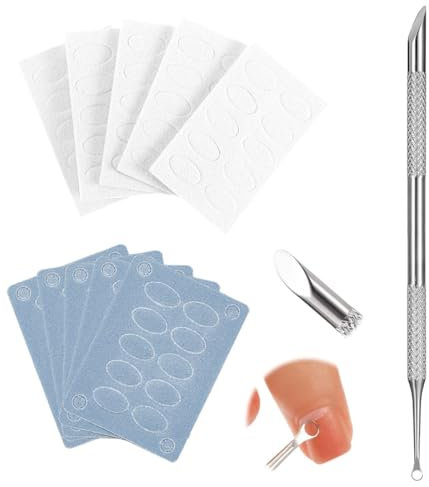 SGERUFZ 1pcs Doppio Testa Spingi Cuticole in Acciaio Inossidabile con 10pcs Carta Smeriglio, Strumento Professionale per Manicure e Pedicure (Argento)