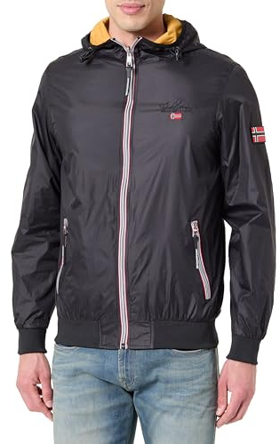 Geographical Norway Arrivialama Men - Doudoune Chaude Matelassee Homme Automne Hiver - Veste Manteau Chaud - Blouson Coupe Vent Manches Longues Rembourrage - Hommes (Noir L)
