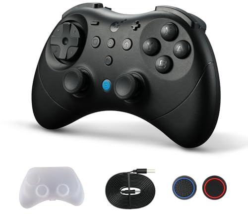 GuliKit Elves 2 Pro Mando Inalámbrico para Switch/Switch 2/PC/Android/iOS, Mando Bluetooth con Joysticks de Efecto Hall, Frecuencia de Sondeo de 1000Hz, Vibrador Magnético, Superháptico, Negro