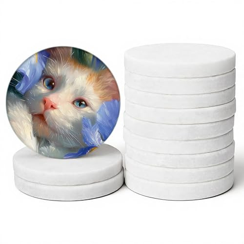 Sassi da Dipingere Piatti 50 Pezzi: Ciottoli Rotondi Bianchi da Pittura Pietre Bianche Piatte per Arti e Mestieri Pittura Decorazione Giardino Decorazione Acquario Diametro 5 cm