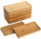 Yarlung 10 Pack Rectanglar Small Bamboo Saucers, 17.8x8.6 cm Plant Pot Drainage Trays for Succulent, Cactus, Bonsai Flower, Small Indoor Planters, Living Room, Balcony, Home Decor