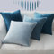 Topfinel Housse Coussin 45x45 Bleu Lot de 4 Decoration Canapé Salon Fauteuil de Bureau Scandinave Chambre Ado Garçon en Velours Doux Housse de Coussin Colorée Double Face à Motif Uni Jardin Déco