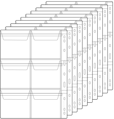 Hojas con bolsillos para monedas - 60 bolsillos, protector de monedas, inserciones para carpeta estándar de 9 agujeros, 10 hojas CS03106