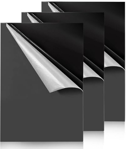 Taiyeestar 3 pièces plaque acrylique noire A3, plaque en plastique verre acrylique plaques acryliques 1,7 mm, plaques en plastique pour affichage, cadre photo, peinture (42 x 29,7 cm)
