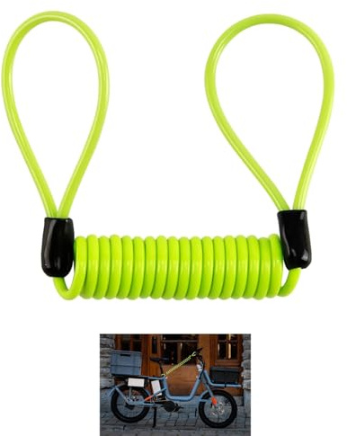 Câble de Rappel Bloc Disque Moto, Memory Cable Étirable Haute Visibilité, Accessoire Sécurité Antivol Universel pour Moto Scooter Vélo, Câble Spirale en Acier Revêtu PVC, Léger et Facile à Transporter