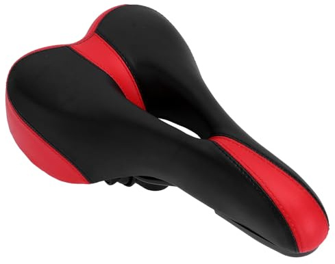 FUNOMOCYA Selle Vélo Confortable Rouge Coussin Large et Léger pour VTT Vélo de Route et Course Siège Ergonomique Facile à Installer Coussin de Selle Rembourré pour Cyclisme Longue Durée