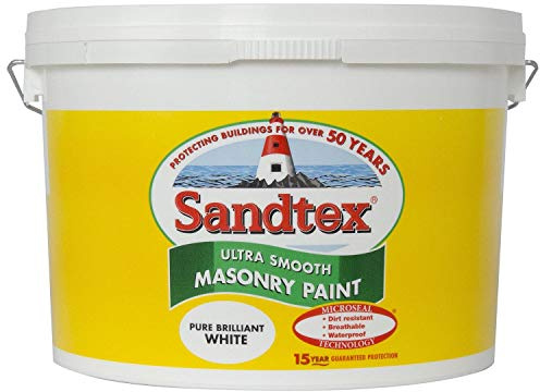 Sandtex Microseal Brilliant White External Matt Smooth Masonry Paint 10L