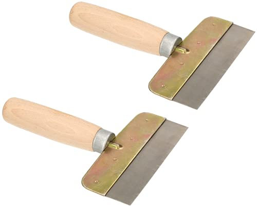 KOTARBAU® 2 x Rascador de pintura de 120 mm, Rasqueta para pintura, Espátula para rascar, Raspador de acero con mango de madera, Herramienta para quitar pintura o papel pintado, Espátula raspadora