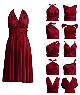 Infinity Kleid Kurz, Brautjungfernkleider, Multiway Wickelkleid Midi Convertible Transformers Knielang Elegant Abendkleider Hochzeit