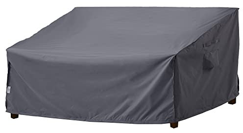 F&J Outdoors Garden Sofa Covers Waterproof 3 Seater Bench Cover Deep Seat Couch Protective Covers Rattan Patio furniture Cover (Grey 208x99x61/89cm)