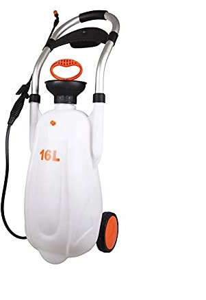 Seesa Pulverizador de presión Manual de Carretilla sobre Ruedas. Modelo. SX-CS16L. Capacidad 16 litros. Pulverizador de jardín, Atomizador Manual sobre Ruedas.