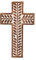 Indus Lifespace Croix religieuse catholique en bois de manguier à suspendre au mur sculptées florales décoration d'intérieur pour salon, entrée, bureau, salon (25,4 cm x 15,24 cm x 1,90 cm)