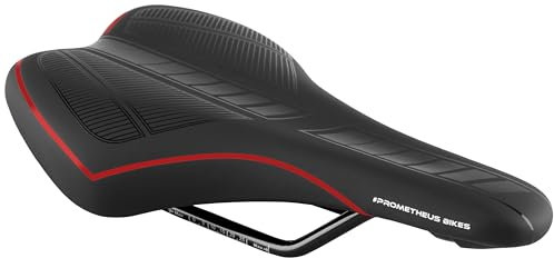 PROMETHEUS BICYCLES Fahrradsattel Kinder 24 26 27.5 Zoll Premium | Kindersattel Fahrrad | Kinderfahrrad-Sattel ergonomisch | BMX MTB City Sattel Kinder bequem weich | maximaler Fahrkomfort (Rot)