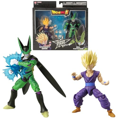 BANDAI - Dragon Ball Super - Action Figures Dragon Stars 17 cm - Battle Pack - Super Saiyan Gohan 2 vs. Cell - Confezione da 2 figure Dragon Ball - Giocattolo per bambini dai 4 anni in su - 37179